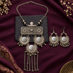 Aaina Rajsi Mirror Tassel Necklace Set | MyJhumki