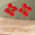 Aaradhya Coral Bloom Teardrop Earrings | MyJhumki