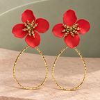 Aaradhya Coral Bloom Teardrop Earrings | MyJhumki