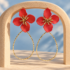 Aaradhya Coral Bloom Teardrop Earrings | MyJhumki