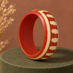 Aarika Ivory Motif Terracotta Acrylic Bangle | MyJhumki