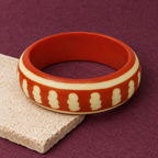 Aarika Ivory Motif Terracotta Acrylic Bangle | MyJhumki