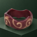 Aarohi Ivory Swirl Mauve Acrylic Bangle | MyJhumki