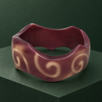 Aarohi Ivory Swirl Mauve Acrylic Bangle | MyJhumki