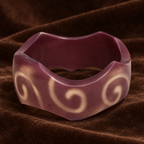 Aarohi Ivory Swirl Mauve Acrylic Bangle | MyJhumki