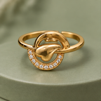Aarohi Sculpted Orbit Sparkle Gold-Tone Ring by MyJhumki