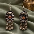 Adiva Black Tribal Dangler Earrings | MyJhumki