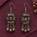 Adiva Black Tribal Dangler Earrings | MyJhumki