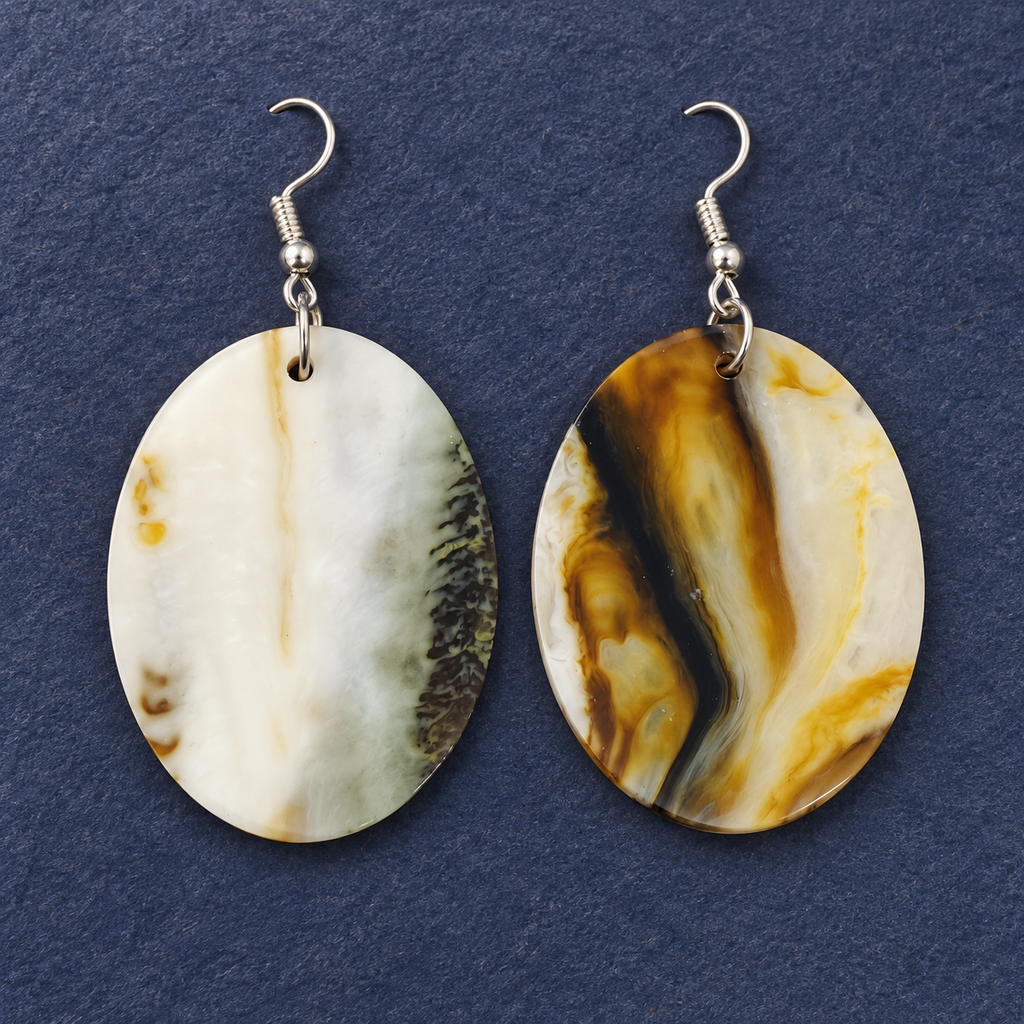 Amara Marbled Oval Earrings | MyJhumki
