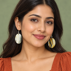 Amara Marbled Oval Earrings | MyJhumki