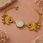 Chandrika Ruby Crescent Ghungroo Kashmiri Watch | MyJhumki