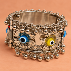 Drishti Blue Yellow Evil Eye Cuff Bracelet | MyJhumki