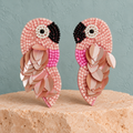 Gulabi Blush Parrot Statement Earrings | MyJhumki