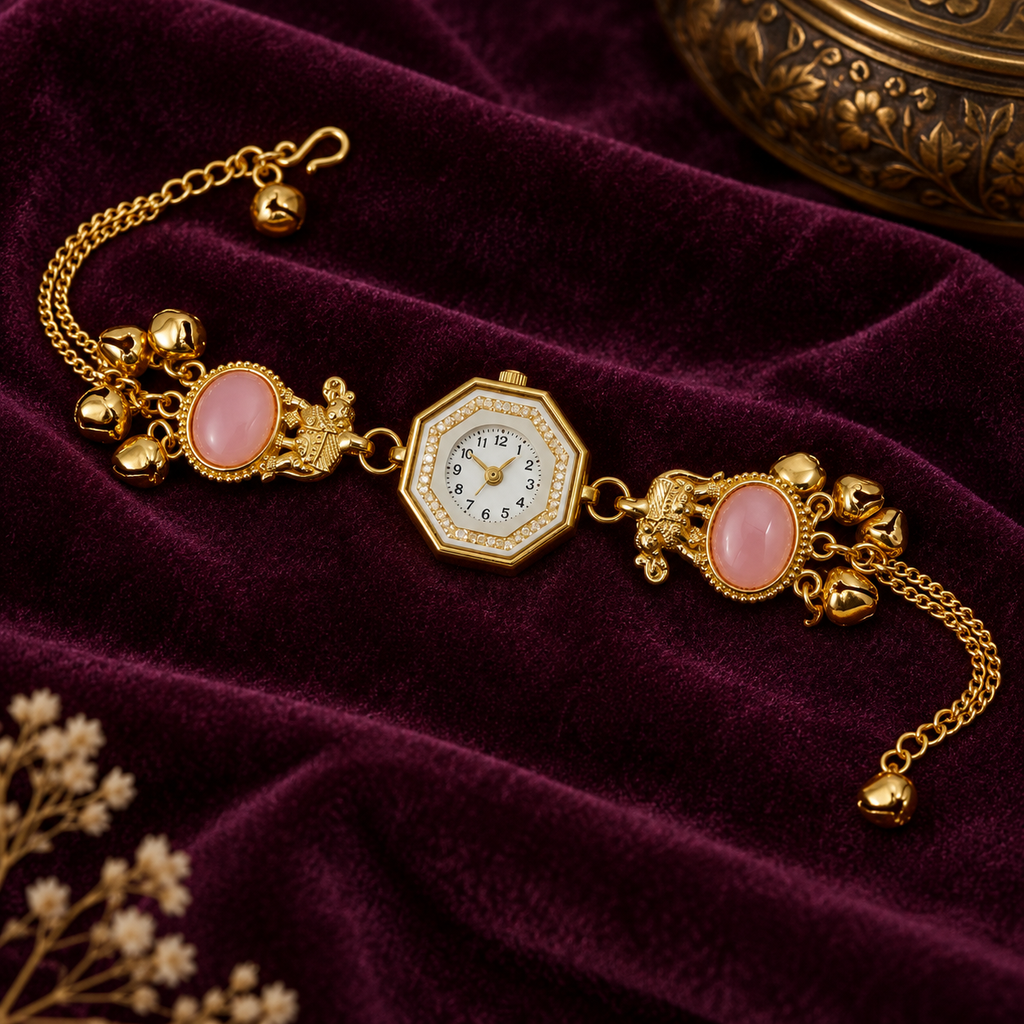 Gulabi Mor Ghungroo Kashmiri Watch | MyJhumki