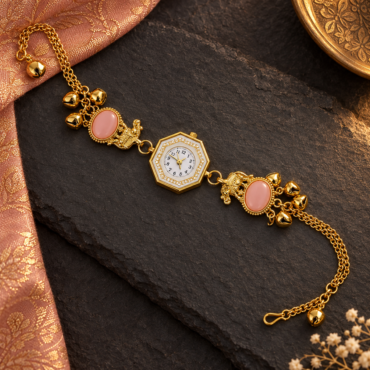 Gulabi Mor Ghungroo Kashmiri Watch | MyJhumki