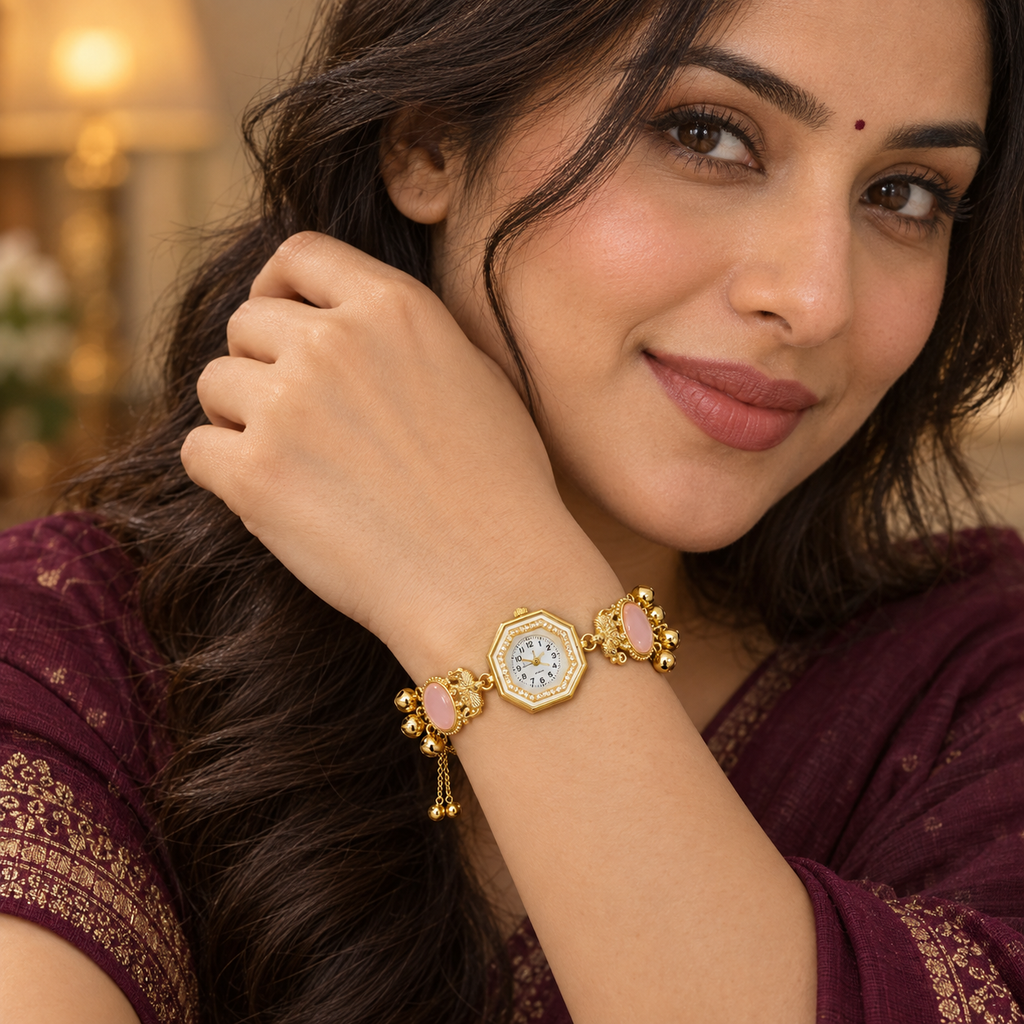 Gulabi Mor Ghungroo Kashmiri Watch | MyJhumki