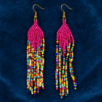 Gulabi Multicolour Beaded Tassel Earrings | MyJhumki