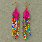Gulabi Multicolour Beaded Tassel Earrings | MyJhumki