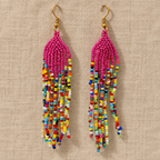Gulabi Multicolour Beaded Tassel Earrings | MyJhumki