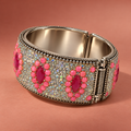 Gulabi Nazar Pink Crystal Hinged Cuff Bracelet | MyJhumki