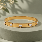 Hridaya Crystal Heart Gold Bracelet | MyJhumki