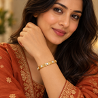 Hridaya Crystal Heart Gold Bracelet | MyJhumki