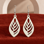 Ira Ivory Leaf Cutwork Earrings | MyJhumki