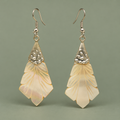 Ivana Ivory Carved Fan Earrings | MyJhumki