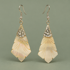 Ivana Ivory Carved Fan Earrings | MyJhumki