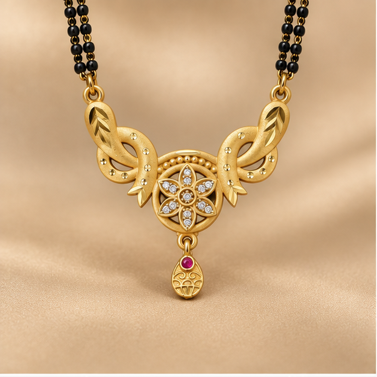 Kavya Floral Halo Mangalsutra by MyJhumki