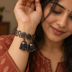 Leher Jhumka Oxidised Wire Cuff Bracelet | MyJhumki