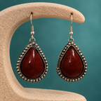 Mahira Maroon Teardrop Earrings | MyJhumki
