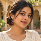 Mahira Maroon Teardrop Earrings | MyJhumki