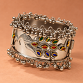 Mayura Enamel Peacock Oxidised Cuff Bracelet | MyJhumki