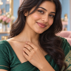 Meher Floral Lattice Rose Gold-Tone Ring worn by a model