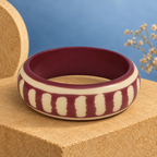 Meher Ivory Dash Wine Acrylic Bangle | MyJhumki