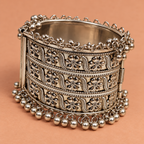 Mehr Filigree Panel Ghungroo Cuff Bracelet | MyJhumki