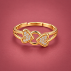 Milan Double Heart Infinity Gold-Tone Ring by MyJhumki