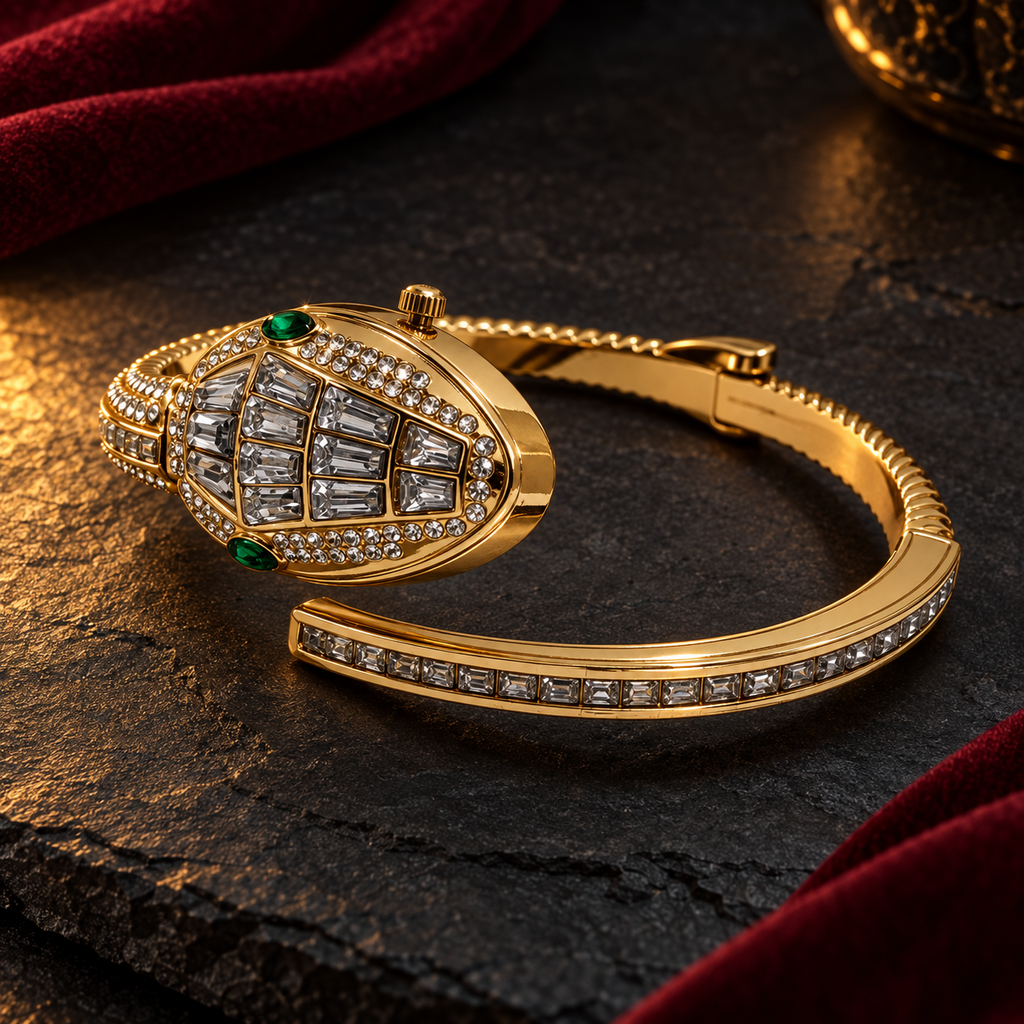 Naagmani Crystal Snake Bracelet Watch | MyJhumki