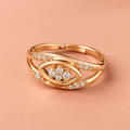 Naina Sparkle Rose Gold-Tone Crossover Ring by MyJhumki