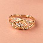 Naina Sparkle Rose Gold-Tone Crossover Ring by MyJhumki