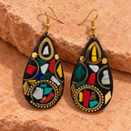 Navrang Multicolour Mosaic Teardrop Earrings | MyJhumki