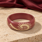 Nayra Ivory Sun Eye Mauve Acrylic Bangle | MyJhumki
