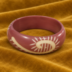 Nayra Ivory Sun Eye Mauve Acrylic Bangle | MyJhumki