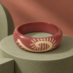 Nayra Ivory Sun Eye Mauve Acrylic Bangle | MyJhumki