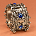 Nazar Floral Evil Eye Oxidised Cuff Bracelet | MyJhumki