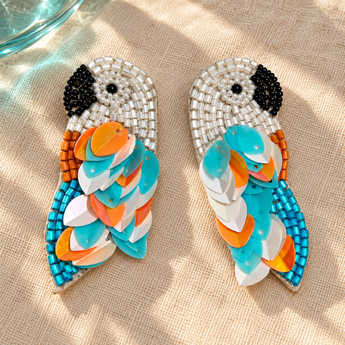 Neerja Aqua Parrot Statement Earrings | MyJhumki