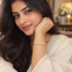 Nitya Crystal Accent Gold Bangle Bracelet | MyJhumki