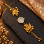 Noor Peach Crescent Ghungroo Kashmiri Watch | MyJhumki