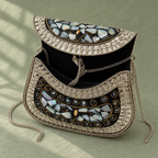 Noor Shell Mosaic Crescent Purse | MyJhumki